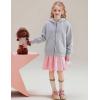 imageFlygo Unisex Boys Girls Hoodie Sweatshirt Full Zip Up Casual Long Sleeve Solid Jacket Kids Lightweight Outwear with PocketsLightgrey