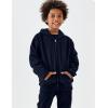 imageFlygo Unisex Boys Girls Hoodie Sweatshirt Full Zip Up Casual Long Sleeve Solid Jacket Kids Lightweight Outwear with PocketsNavy
