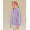 imageFlygo Unisex Boys Girls Hoodie Sweatshirt Full Zip Up Casual Long Sleeve Solid Jacket Kids Lightweight Outwear with PocketsPurple