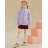 imageFlygo Unisex Boys Girls Hoodie Sweatshirt Full Zip Up Casual Long Sleeve Solid Jacket Kids Lightweight Outwear with PocketsPurple