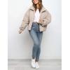 imageFlygo Winter Cropped Puffer Jacket Coats for Women 2025 Short Warm Quilted Jackets Outerwear with PocketsBeige