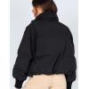 imageFlygo Winter Cropped Puffer Jacket Coats for Women 2025 Short Warm Quilted Jackets Outerwear with PocketsBlack