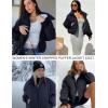 imageFlygo Winter Cropped Puffer Jacket Coats for Women 2025 Short Warm Quilted Jackets Outerwear with PocketsBlack