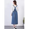 imageFlygo Womens Buttons Long Midi Denim Jean Jumpers Overall Pinafore Dress SkirtBlue