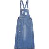 imageFlygo Womens Buttons Long Midi Denim Jean Jumpers Overall Pinafore Dress SkirtBlue