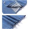 imageFlygo Womens Buttons Long Midi Denim Jean Jumpers Overall Pinafore Dress SkirtBlue