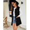 imageFlygo Womens Casual Button Up Sleeveless Denim Jean Mid Long Vest Gilet Jacket01 Black