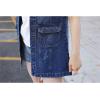imageFlygo Womens Casual Button Up Sleeveless Denim Jean Mid Long Vest Gilet Jacket01 Blue