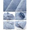 imageFlygo Womens Casual Button Up Sleeveless Denim Jean Mid Long Vest Gilet Jacket01 Light Blue