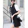 imageFlygo Womens Casual Button Up Sleeveless Denim Jean Mid Long Vest Gilet JacketBlack
