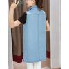imageFlygo Womens Casual Button Up Sleeveless Denim Jean Mid Long Vest Gilet JacketLight Blue