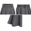 imageFlygo Womens Casual Elastic Waist Wool ALine Flare Knee Length SkirtBlack