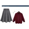 imageFlygo Womens Casual Elastic Waist Wool ALine Flare Knee Length SkirtBlack