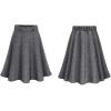 imageFlygo Womens Casual Elastic Waist Wool ALine Flare Knee Length SkirtGrey