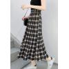 imageFlygo Womens Casual Summer High Waisted A Line Pleated Long SkirtBlack