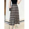 imageFlygo Womens Casual Summer High Waisted A Line Pleated Long SkirtBlack