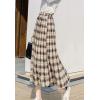 imageFlygo Womens Casual Summer High Waisted A Line Pleated Long SkirtKhaki