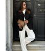 imageFlygo Womens Faux Suede Blazer Jacket Vintage Long Sleeve Button Down Casual Blazer Business Work OutfitsBlack