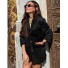 imageFlygo Womens Faux Suede Blazer Jacket Vintage Long Sleeve Button Down Casual Blazer Business Work OutfitsBlack
