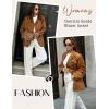 imageFlygo Womens Faux Suede Blazer Jacket Vintage Long Sleeve Button Down Casual Blazer Business Work OutfitsBrown