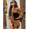imageFlygo Womens Faux Suede Blazer Jacket Vintage Long Sleeve Button Down Casual Blazer Business Work OutfitsBrown