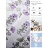 imageFlygo Womens Floral Pajamas Set Casual 2 Piece Outfits Button Down Shirt Shorts Linen Pj Lounge Sets Beach Vacation WearLight Purple