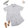 imageFlygo Womens Floral Pajamas Set Casual 2 Piece Outfits Button Down Shirt Shorts Linen Pj Lounge Sets Beach Vacation WearLight Purple