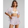 imageFlygo Womens Floral Pajamas Set Casual 2 Piece Outfits Button Down Shirt Shorts Linen Pj Lounge Sets Beach Vacation WearPink