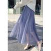 imageFlygo Womens High Waist ALine Tulle Long Midi Skirt Princess Tutu Party SkirtsBlue