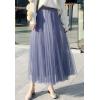 imageFlygo Womens High Waist ALine Tulle Long Midi Skirt Princess Tutu Party SkirtsBlue