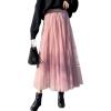 imageFlygo Womens High Waist ALine Tulle Long Midi Skirt Princess Tutu Party SkirtsPink