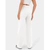imageFlygo Womens High Waisted Multiple Pockets Straight Leg Flexipants Stretchy Work Trousers Button Down Casual PantsWhite