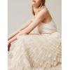 imageFlygo Womens Long Maxi Tulle Skirts A Line Ruffle High Waisted Tiered Layered Mesh Tutu Skirt PetticoatApricot