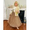 imageFlygo Womens Long Maxi Tulle Skirts A Line Ruffle High Waisted Tiered Layered Mesh Tutu Skirt PetticoatKhaki