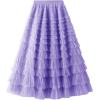 imageFlygo Womens Long Maxi Tulle Skirts A Line Ruffle High Waisted Tiered Layered Mesh Tutu Skirt PetticoatPurple