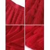 imageFlygo Womens Long Maxi Tulle Skirts A Line Ruffle High Waisted Tiered Layered Mesh Tutu Skirt PetticoatRed