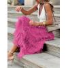 imageFlygo Womens Long Maxi Tulle Skirts A Line Ruffle High Waisted Tiered Layered Mesh Tutu Skirt PetticoatRose