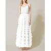 imageFlygo Womens Long Maxi Tulle Skirts A Line Ruffle High Waisted Tiered Layered Mesh Tutu Skirt PetticoatWhite