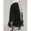 imageFlygo Womens Maxi Tulle Skirt Long Tiered A Line Mesh Tutu Fairy High Elastic Waist Pleated Layered SkirtsBlack