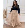 imageFlygo Womens Maxi Tulle Skirt Long Tiered A Line Mesh Tutu Fairy High Elastic Waist Pleated Layered SkirtsChampagne