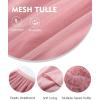 imageFlygo Womens Maxi Tulle Skirt Long Tiered A Line Mesh Tutu Fairy High Elastic Waist Pleated Layered SkirtsLightpink