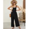 imageFlygo Womens Overalls Loose Fit Wide Leg Jumpsuits 2025 Summer Casual Rompers Jumper with PocketsBlack