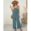 imageFlygo Womens Overalls Loose Fit Wide Leg Jumpsuits 2025 Summer Casual Rompers Jumper with PocketsBlue Grey