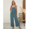 imageFlygo Womens Overalls Loose Fit Wide Leg Jumpsuits 2025 Summer Casual Rompers Jumper with PocketsBlue Grey