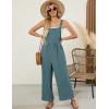 imageFlygo Womens Overalls Loose Fit Wide Leg Jumpsuits 2025 Summer Casual Rompers Jumper with PocketsBlue Grey