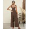 imageFlygo Womens Overalls Loose Fit Wide Leg Jumpsuits 2025 Summer Casual Rompers Jumper with PocketsCocoa Brown
