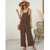 imageFlygo Womens Overalls Loose Fit Wide Leg Jumpsuits 2025 Summer Casual Rompers Jumper with PocketsCocoa Brown