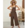 imageFlygo Womens Overalls Loose Fit Wide Leg Jumpsuits 2025 Summer Casual Rompers Jumper with PocketsCocoa Brown