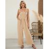 imageFlygo Womens Overalls Loose Fit Wide Leg Jumpsuits 2025 Summer Casual Rompers Jumper with PocketsKhaki