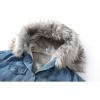 imageFlygo Womens Oversized Warm Sherpa Lined Faux Fur Hooded Denim Jacket Jean CoatGrey